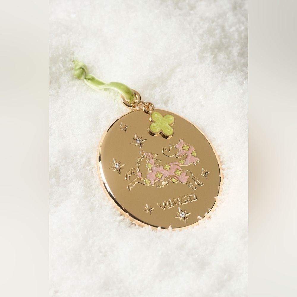 Anthropologie Lou Benesch Zodiac Ornament Gold Plated "Virgo" NWT